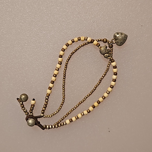 Lot of 9 pc. of 2 necklaces 1 earring 6 bracelets bag #1 faux wood tan natural - Picture 9 of 11